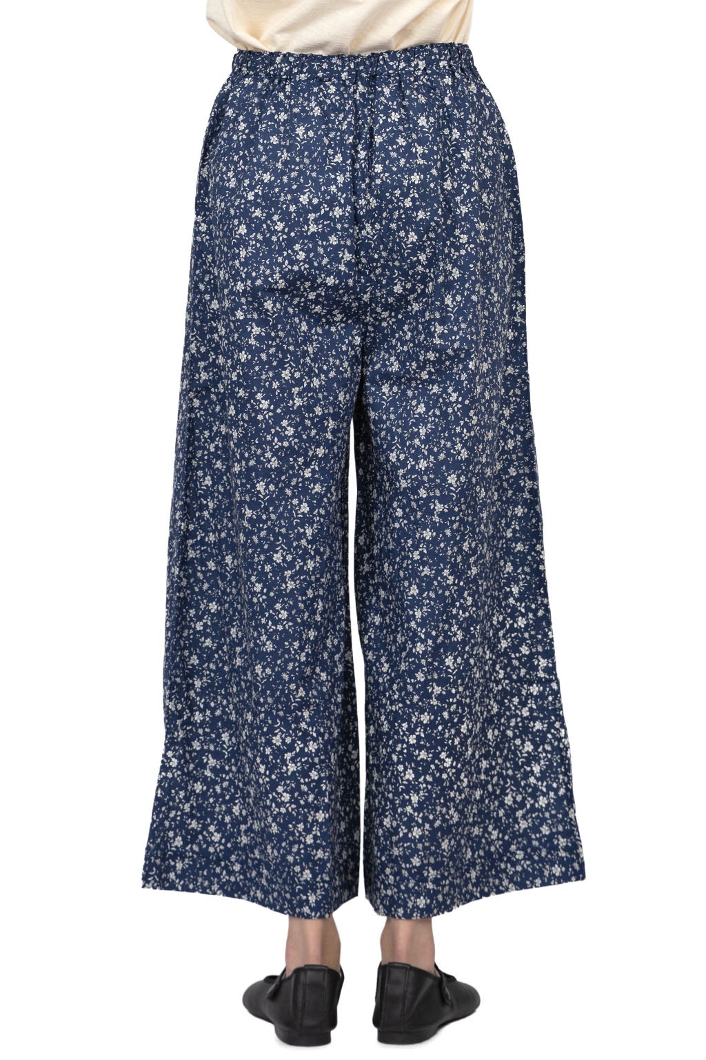A+koloni - Cotton Broad Flower Print Pants - Navy