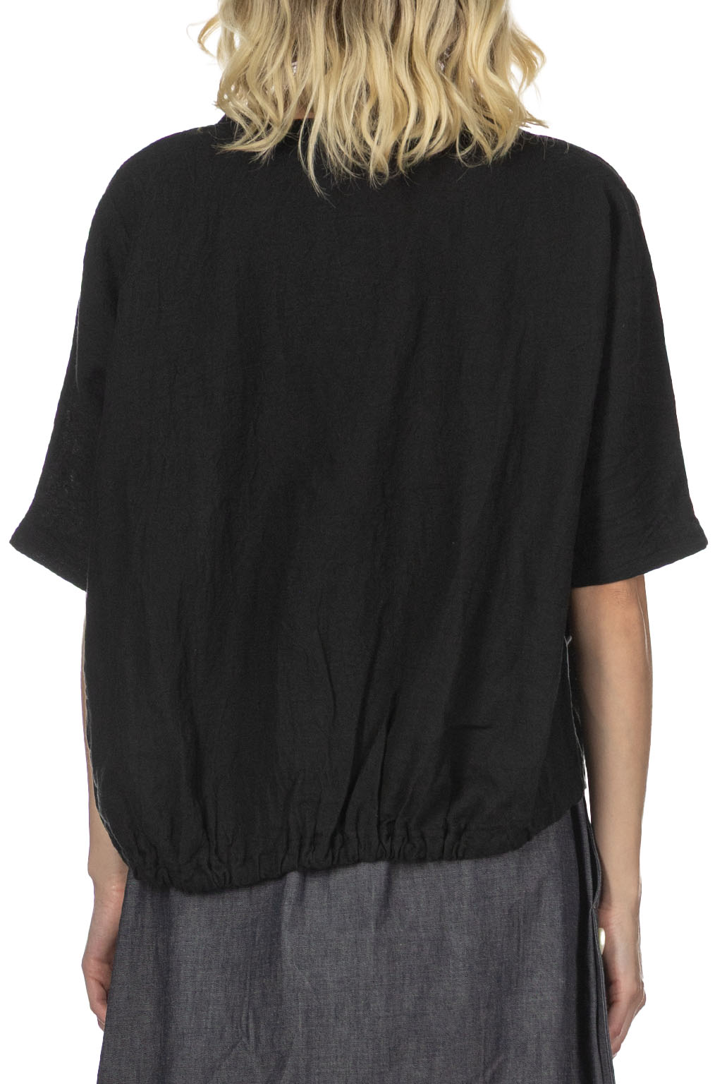 A+koloni - Azumadaki Linen Dolman Blouse - Black