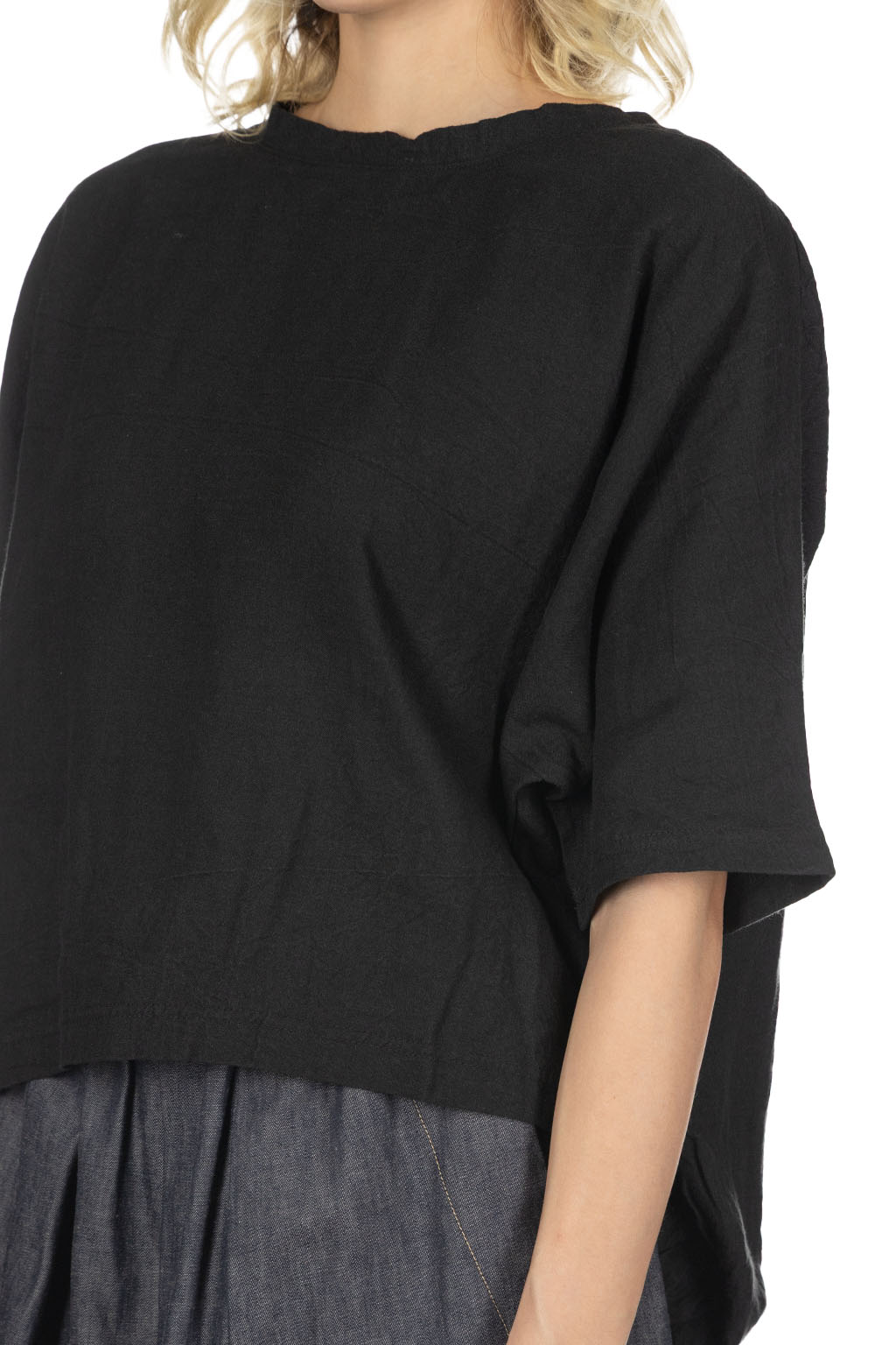 A+koloni - Azumadaki Linen Dolman Blouse - Black