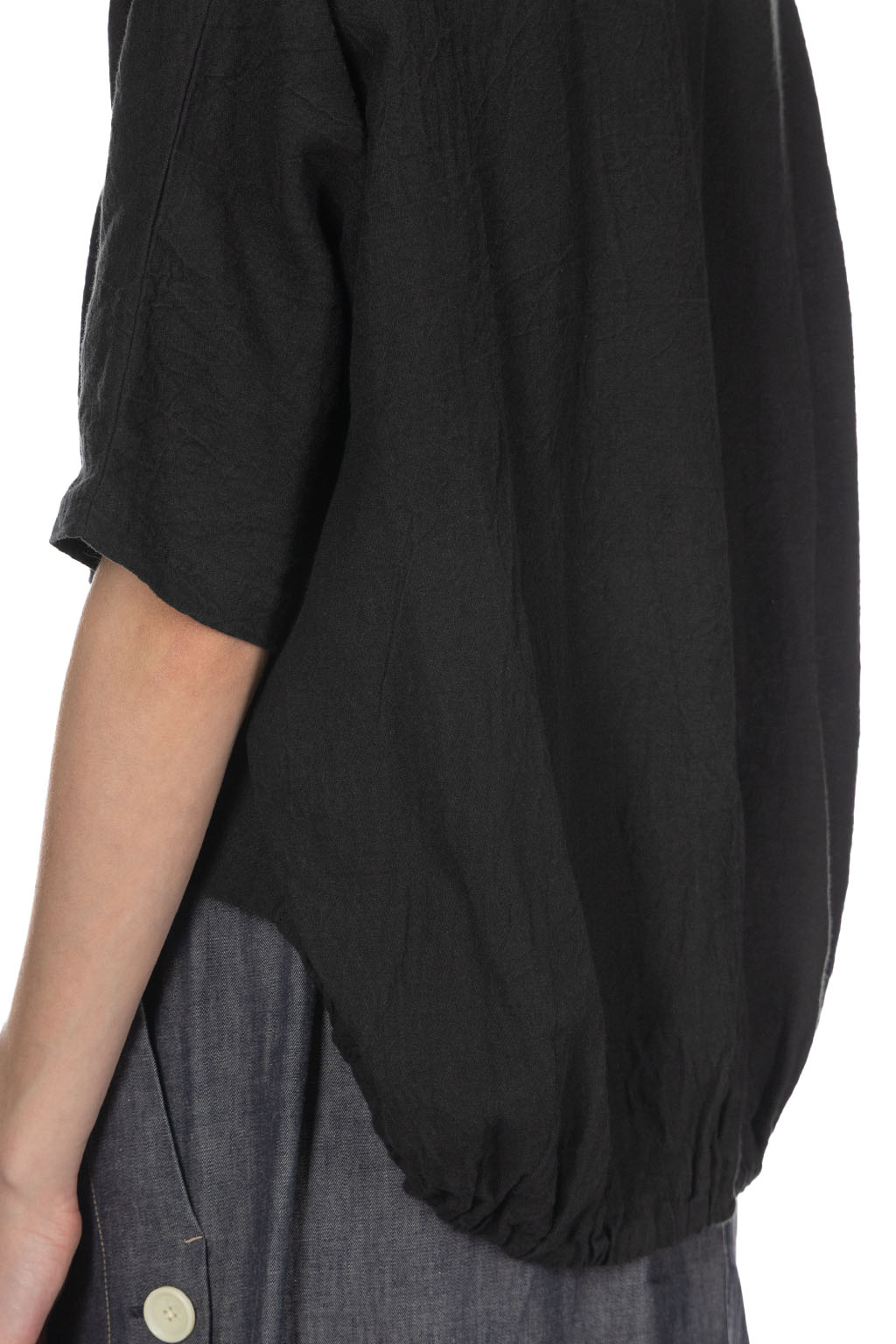 A+koloni - Azumadaki Linen Dolman Blouse - Black