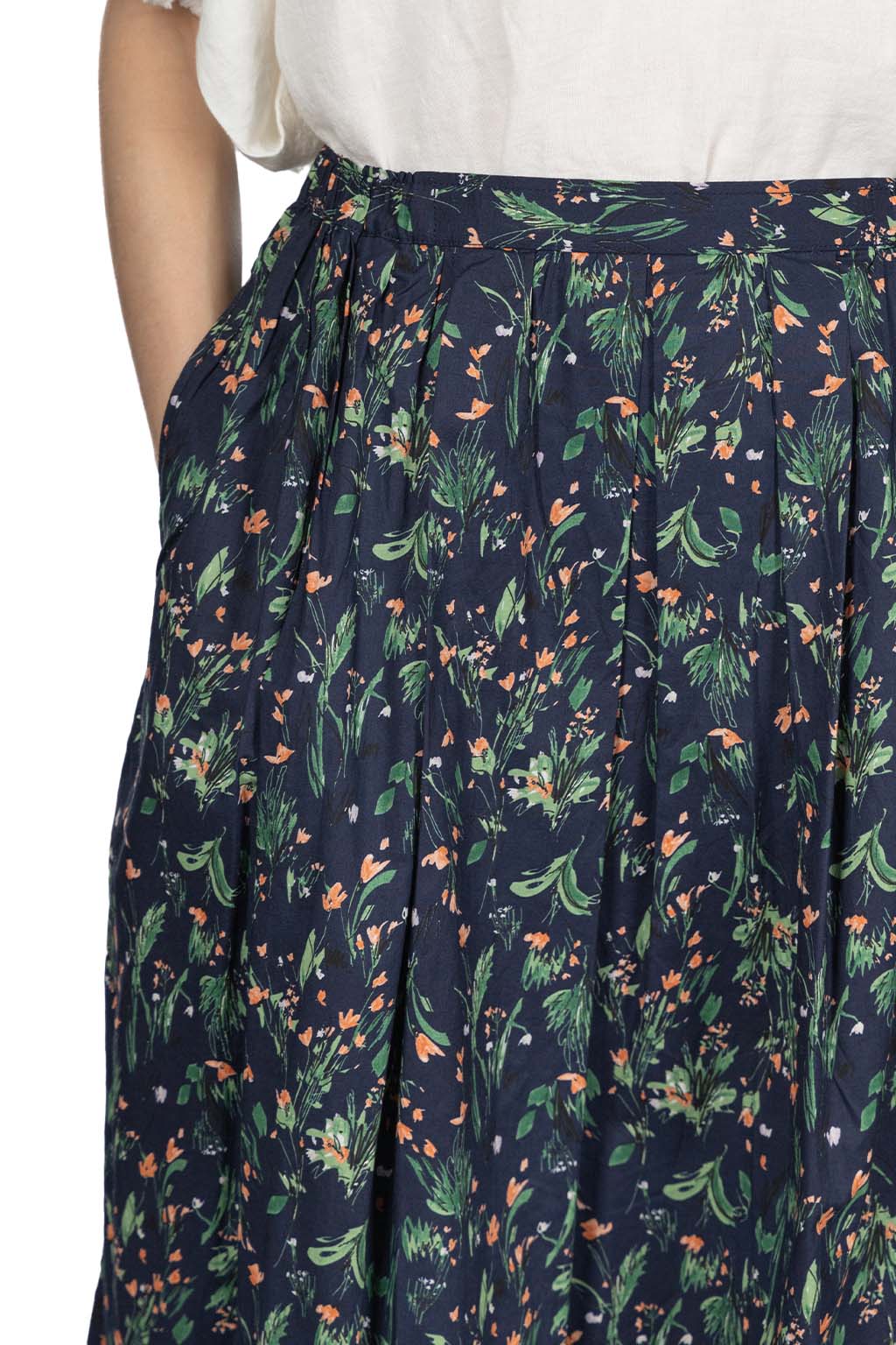 A+koloni - Flower Print Skirt - Navy