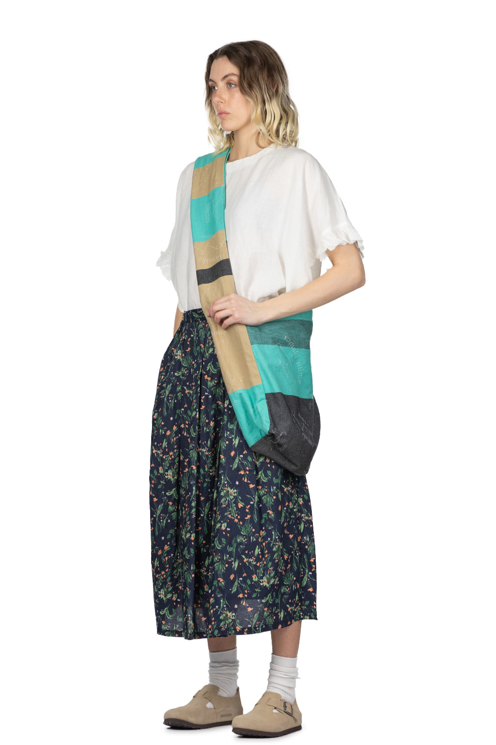 A+koloni - Flower Print Skirt - Navy