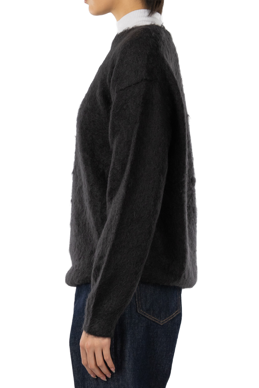 AURALEE - Brushed Super Kid Mohair Knit Pullover - Ink Black