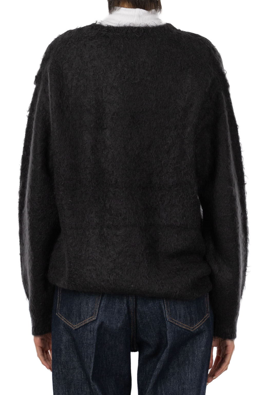 AURALEE - Brushed Super Kid Mohair Knit Pullover - Ink Black