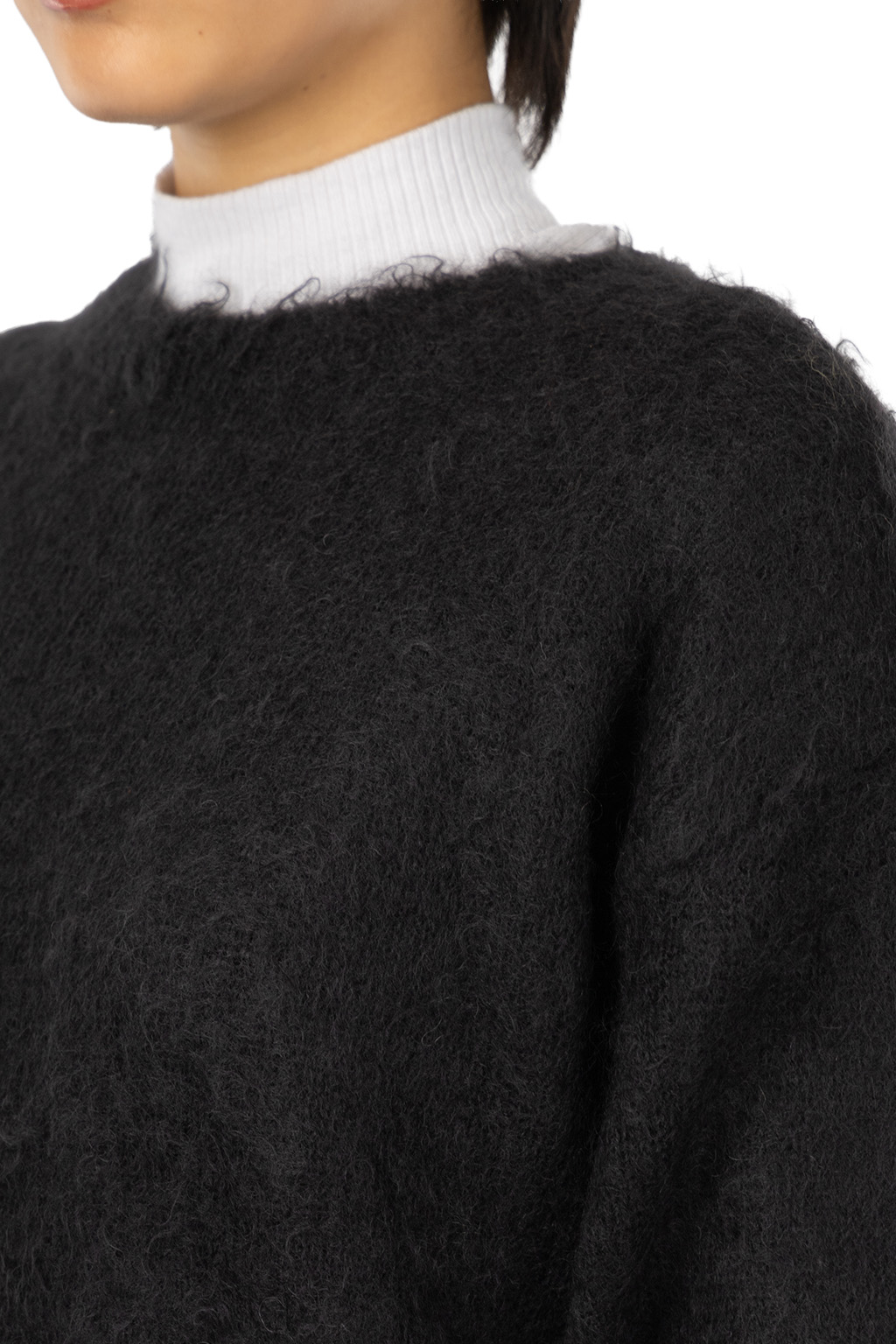 AURALEE - Brushed Super Kid Mohair Knit Pullover - Ink Black