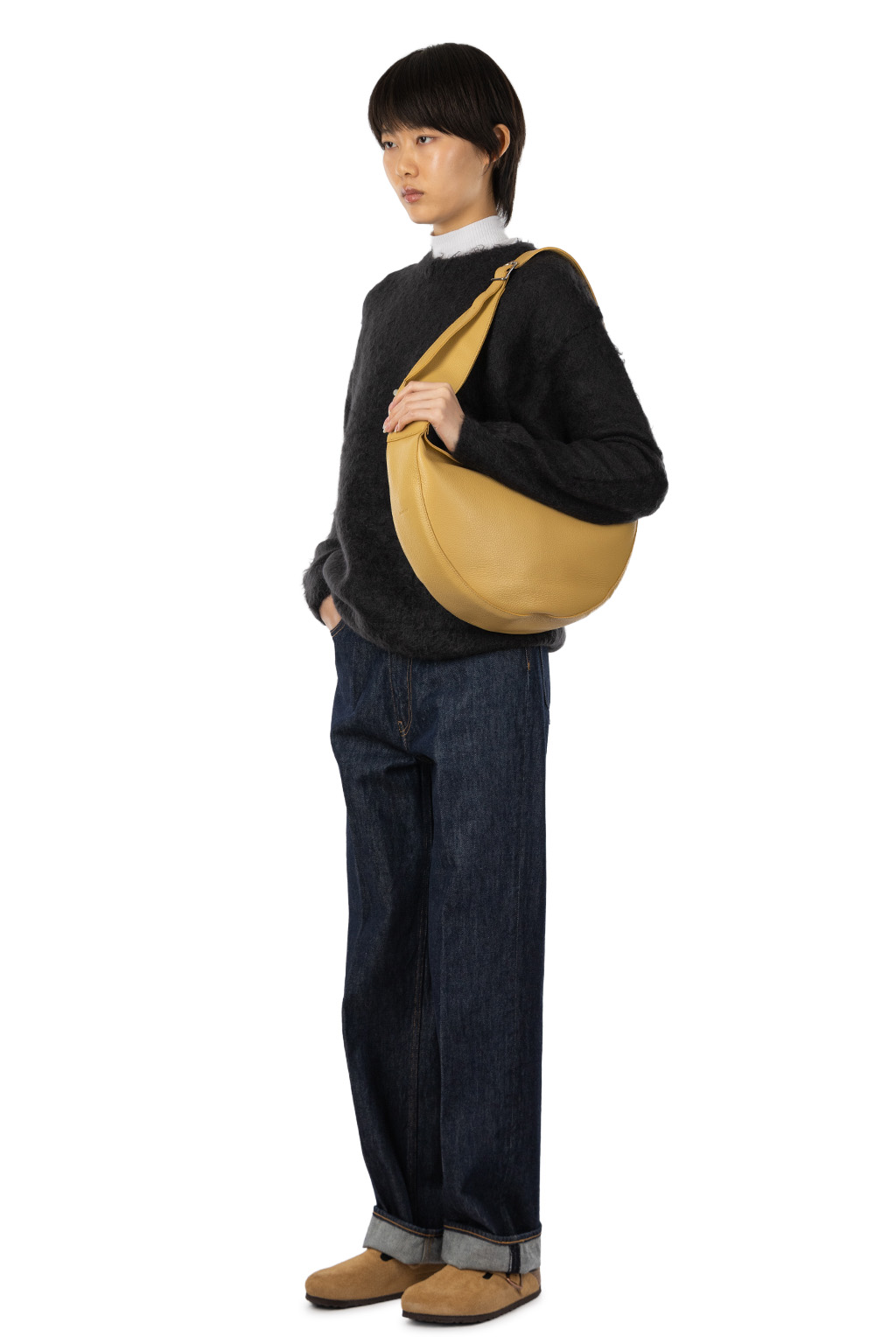 AURALEE - Brushed Super Kid Mohair Knit Pullover - Ink Black