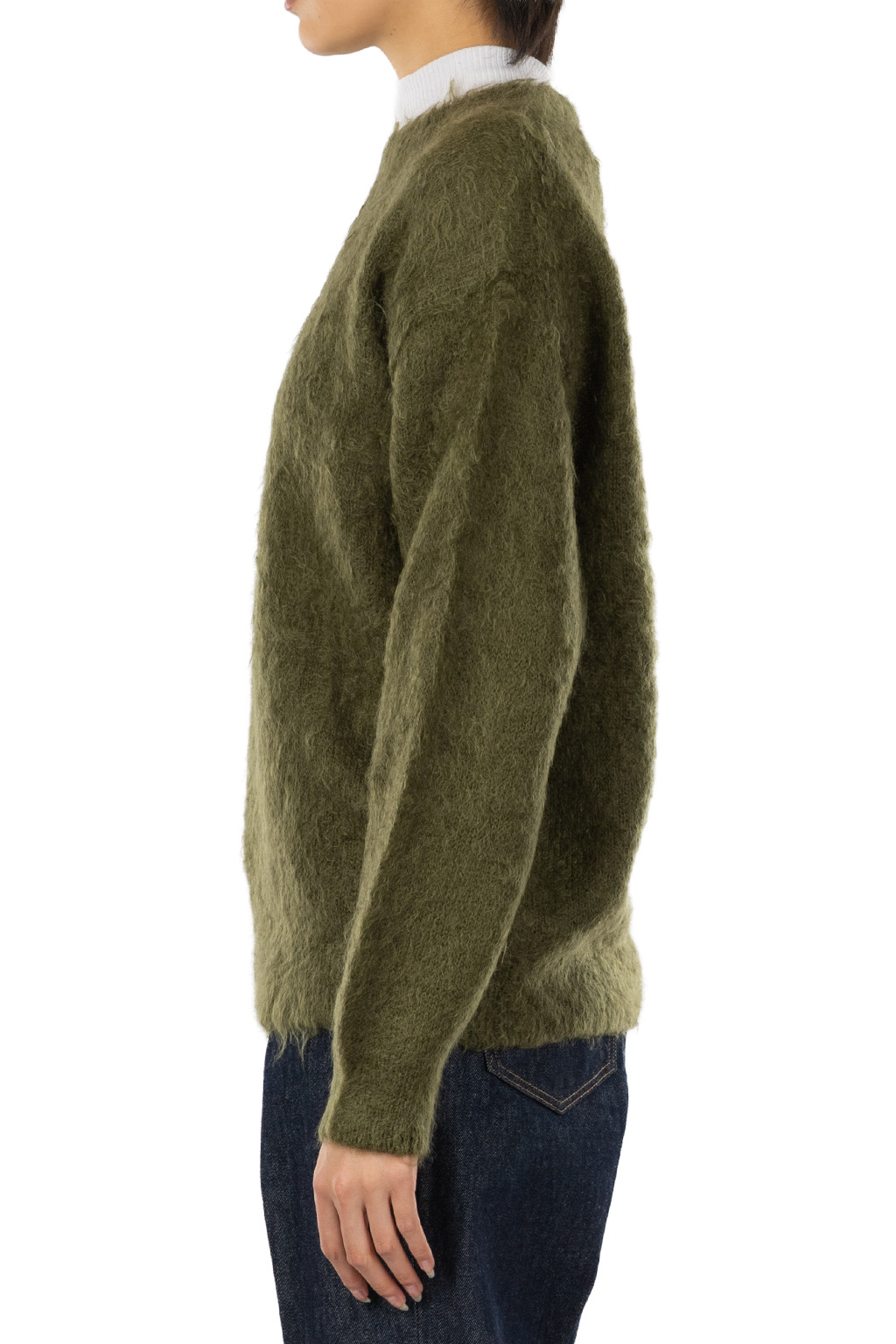 AURALEE - Brushed Super Kid Mohair Knit Pullover - Olive
