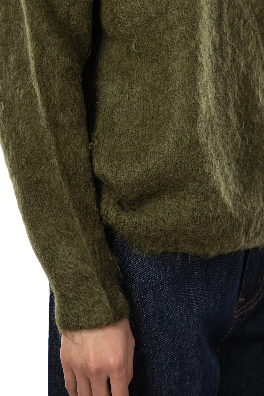 AURALEE - Brushed Super Kid Mohair Knit Pullover - Olive