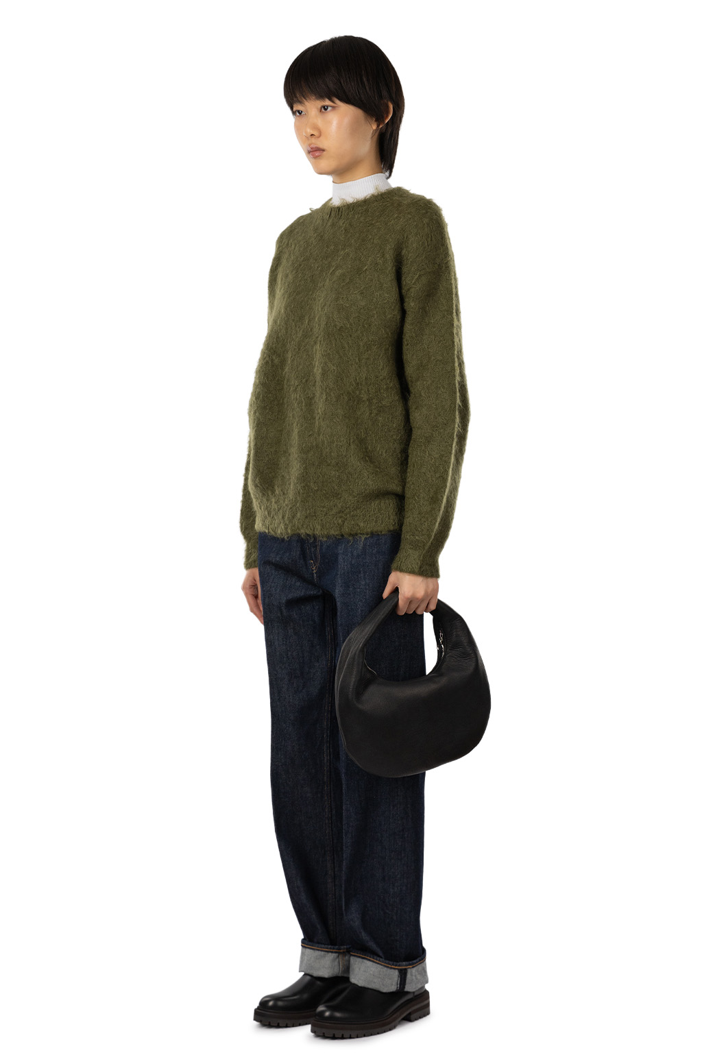 AURALEE - Brushed Super Kid Mohair Knit Pullover - Olive