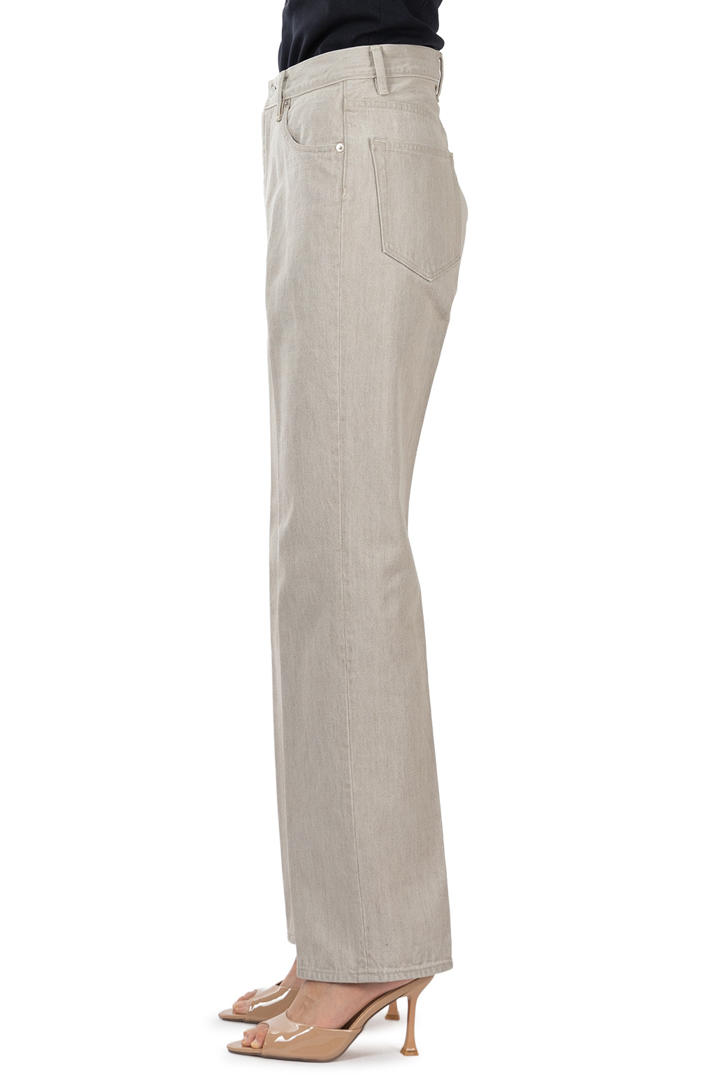 AURALEE - Faded Hard Twist Brown Denim 5P Pants - Light Gray