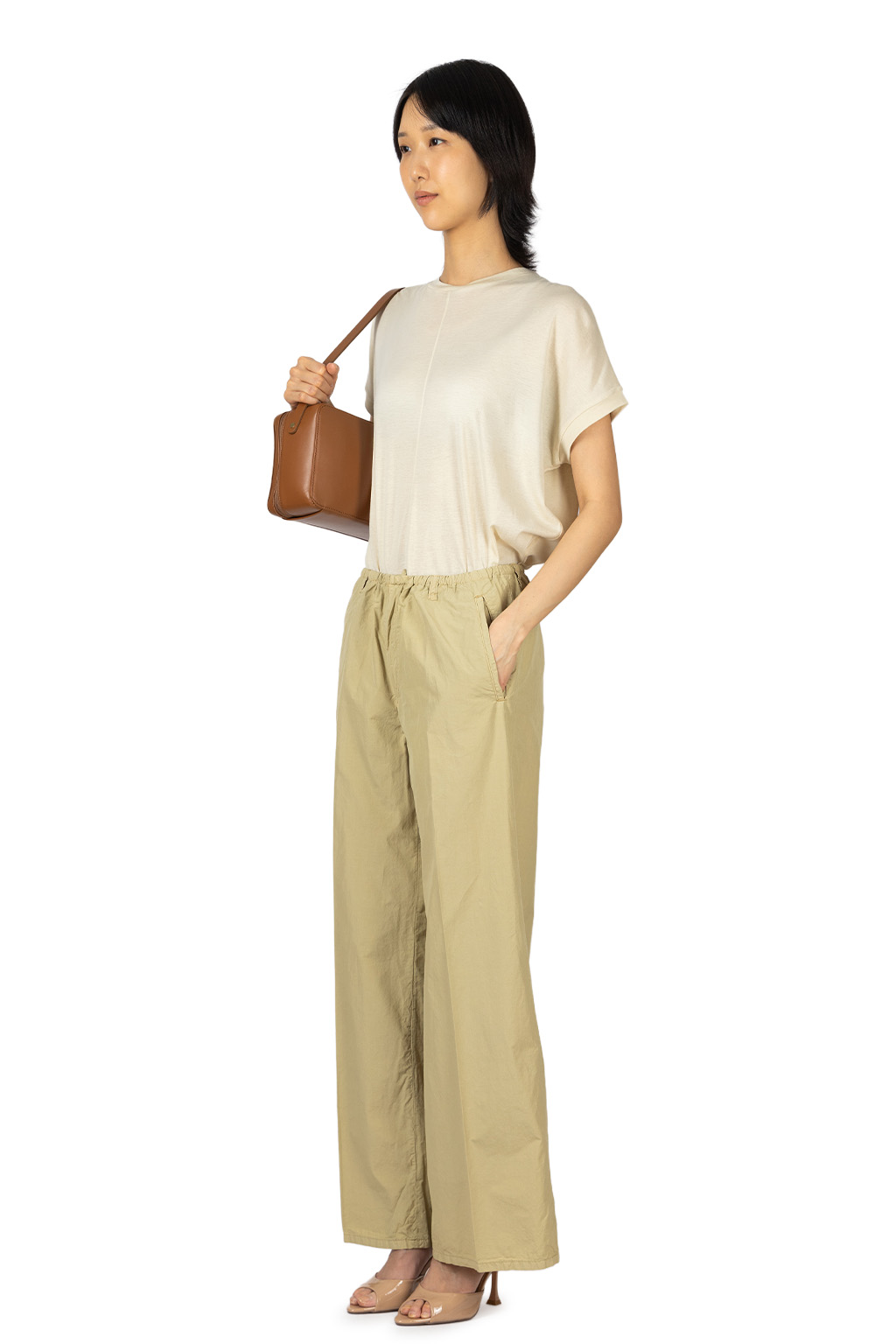 AURALEE - Garment-Dyed Finx Shuttle Weather Drawstring Pants - Khaki Beige