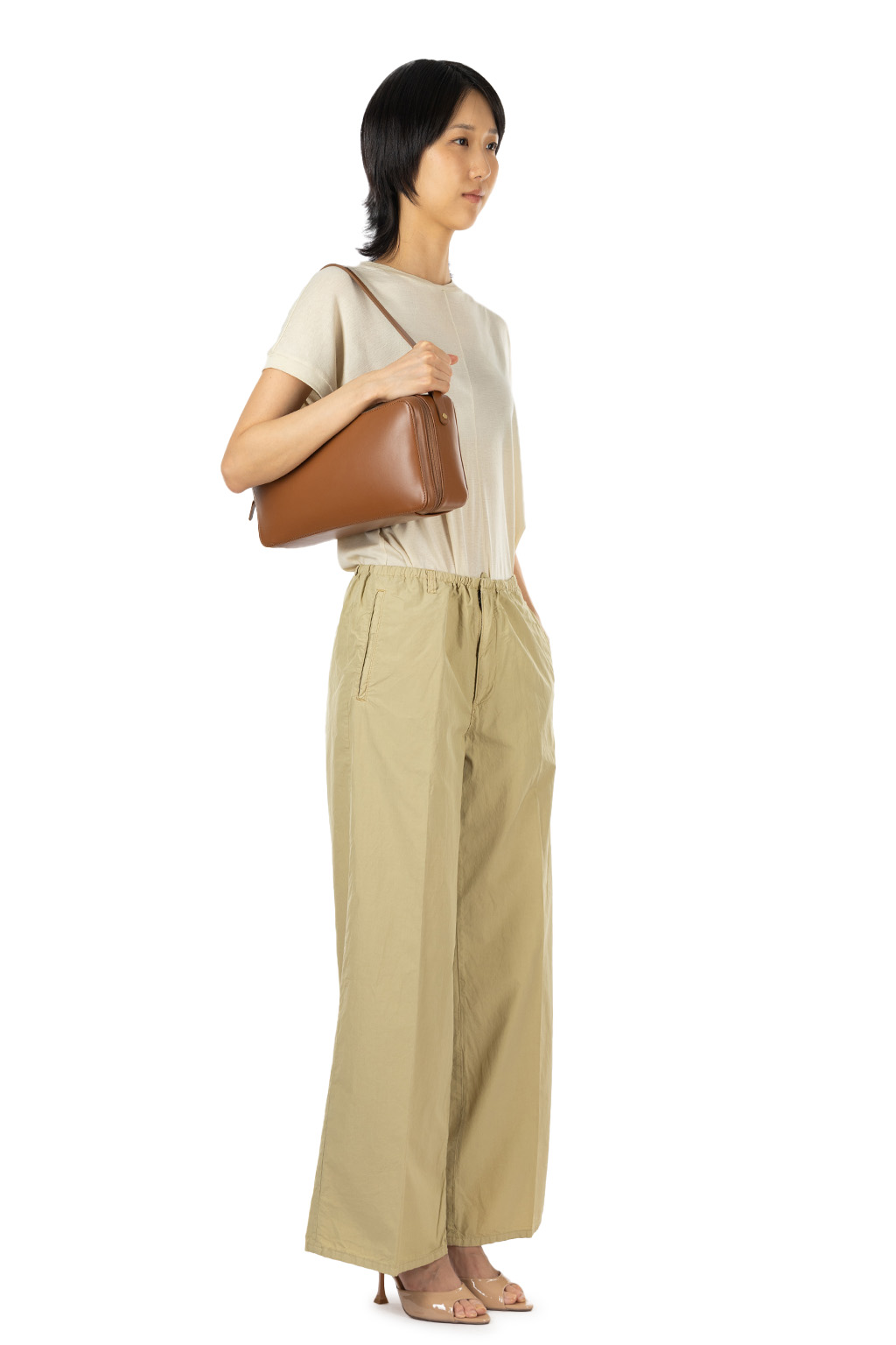 AURALEE - Garment-Dyed Finx Shuttle Weather Drawstring Pants - Khaki Beige