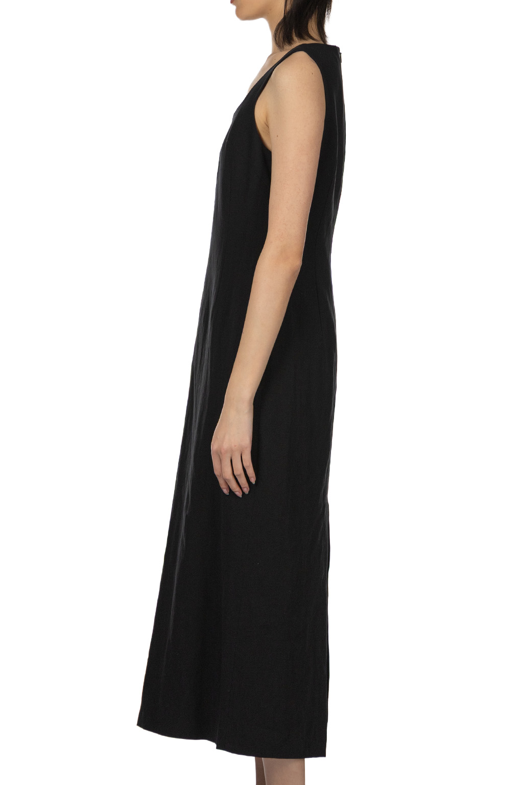 AURALEE - Hard Twist Cotton Linen Garardine Dress - Black