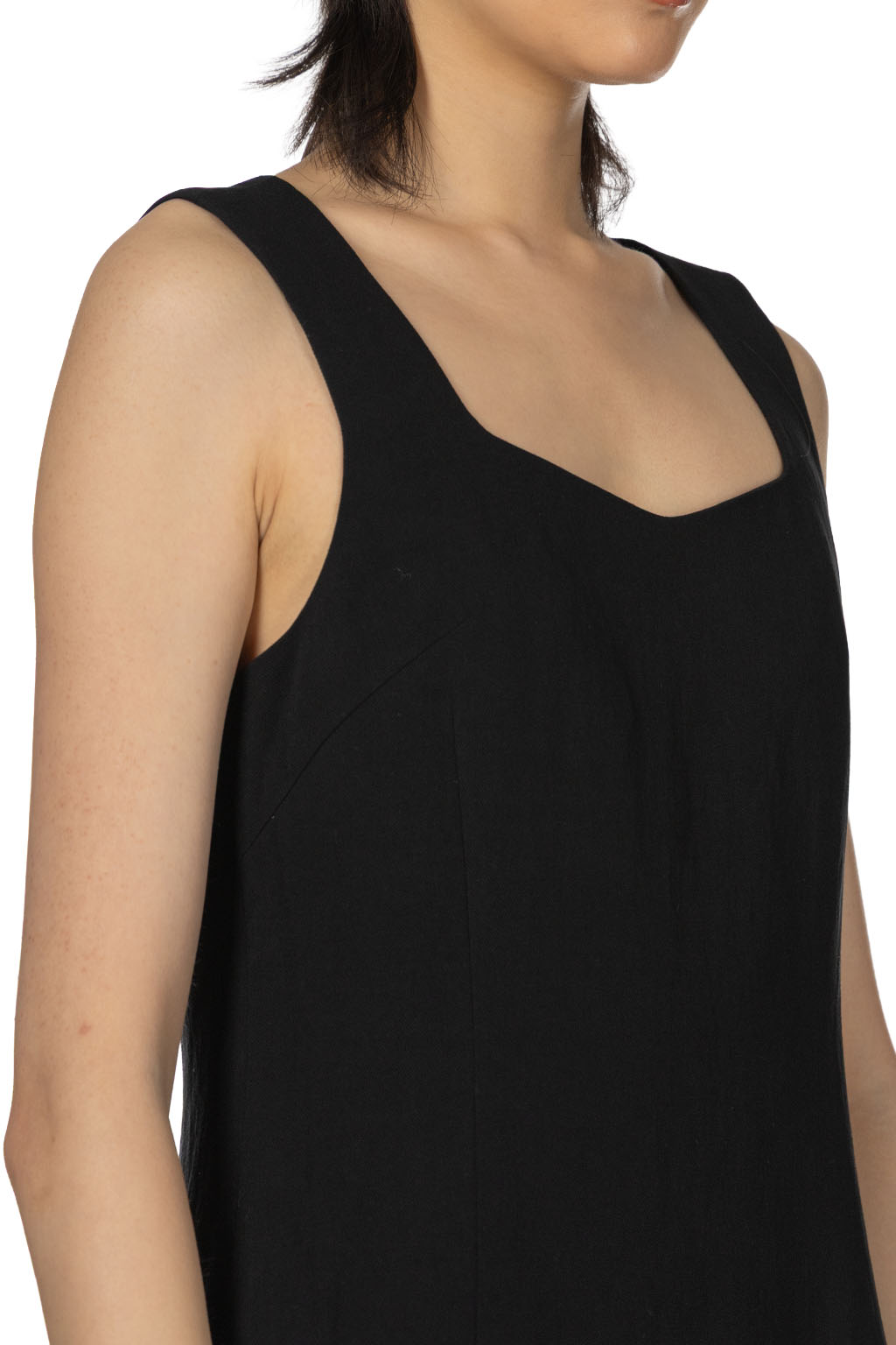 AURALEE - Hard Twist Cotton Linen Garardine Dress - Black