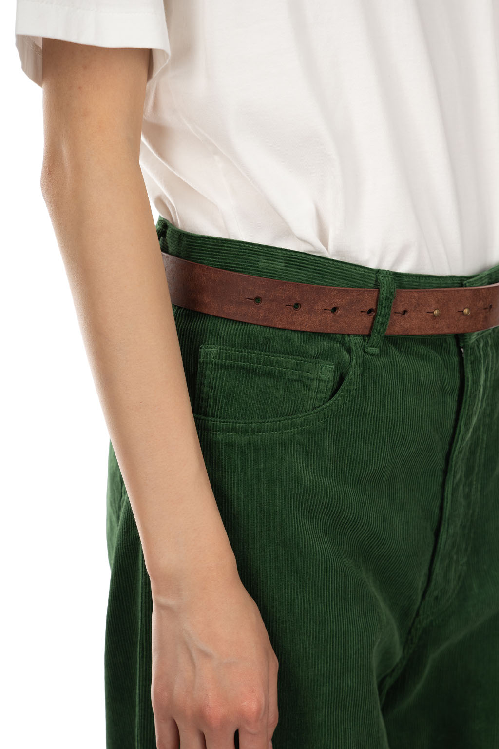 AURALEE - Pigment Dyed Finx Corduroy Wide 5P Pants - Forest Green