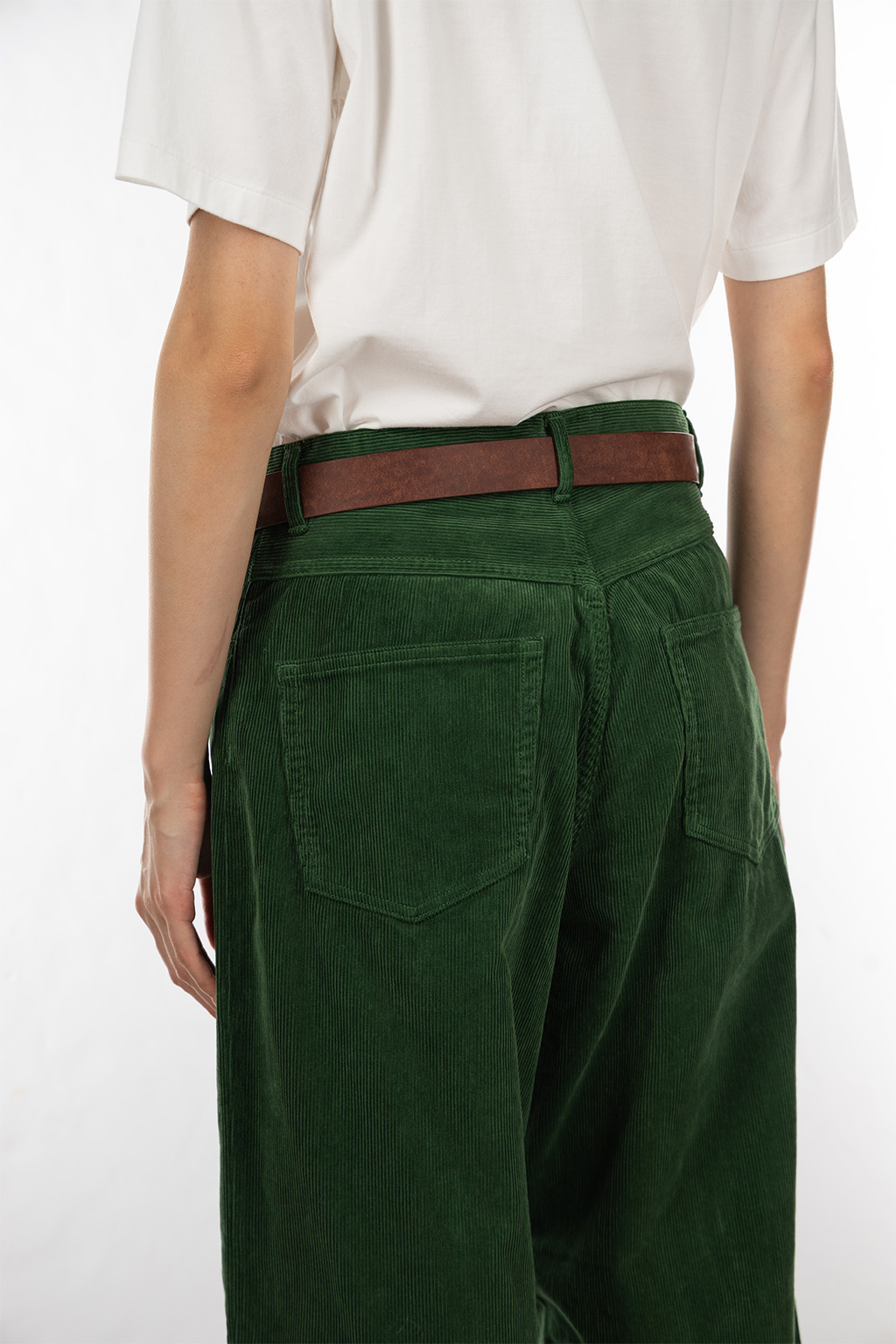 AURALEE - Pigment Dyed Finx Corduroy Wide 5P Pants - Forest Green