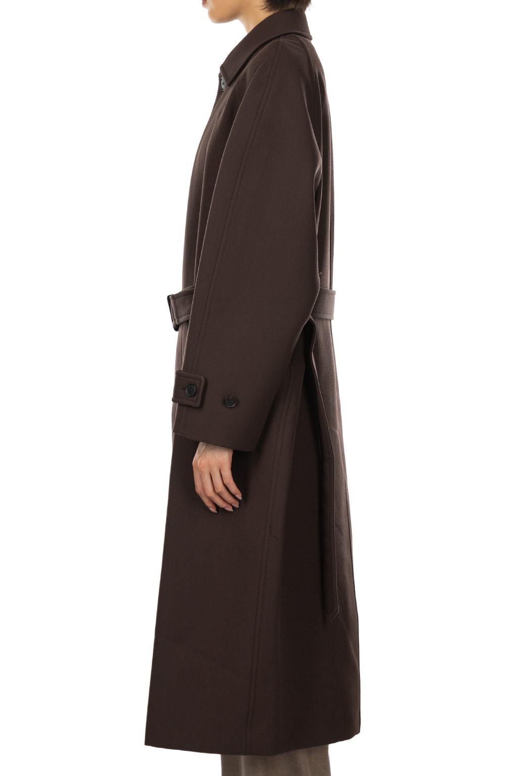 AURALEE - Twisted Double Cloth Coat - Dark Brown