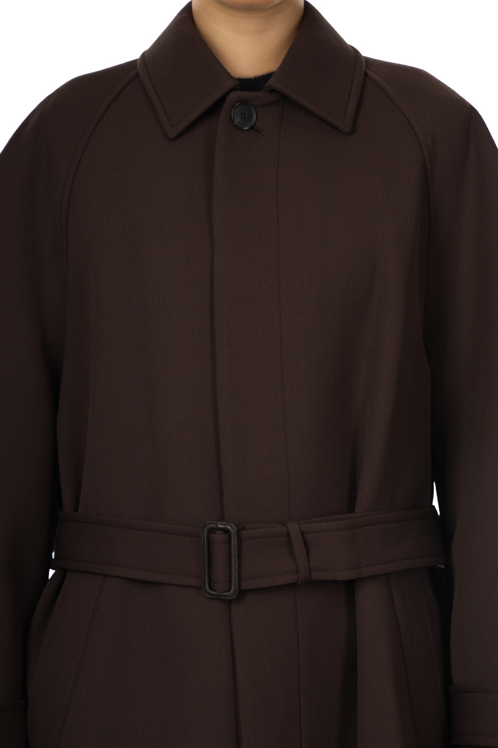 AURALEE - Twisted Double Cloth Coat - Dark Brown