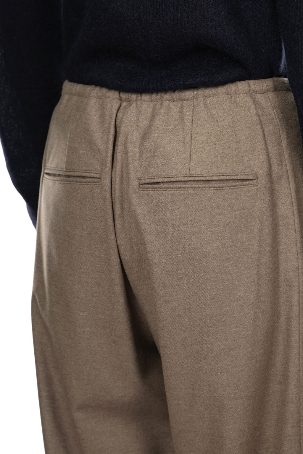 AURALEE - Wool Fulling Flannel Drawstring Pants - Top Brown