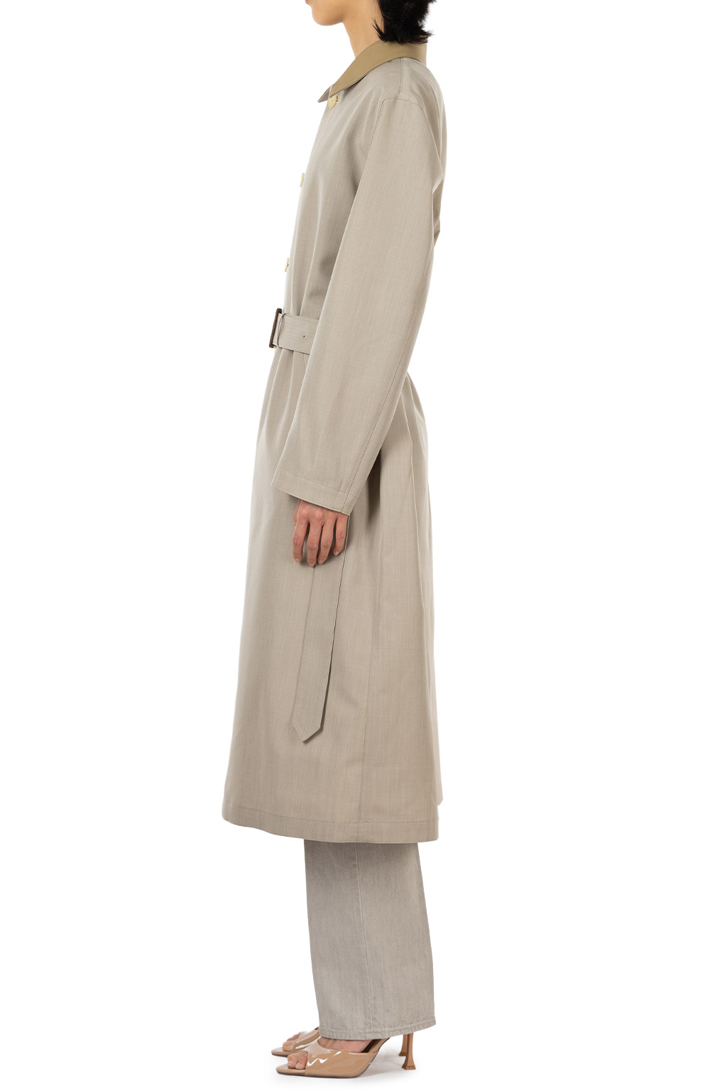 AURALEE - Wool Max Canvas Coat - Top Gray Beige