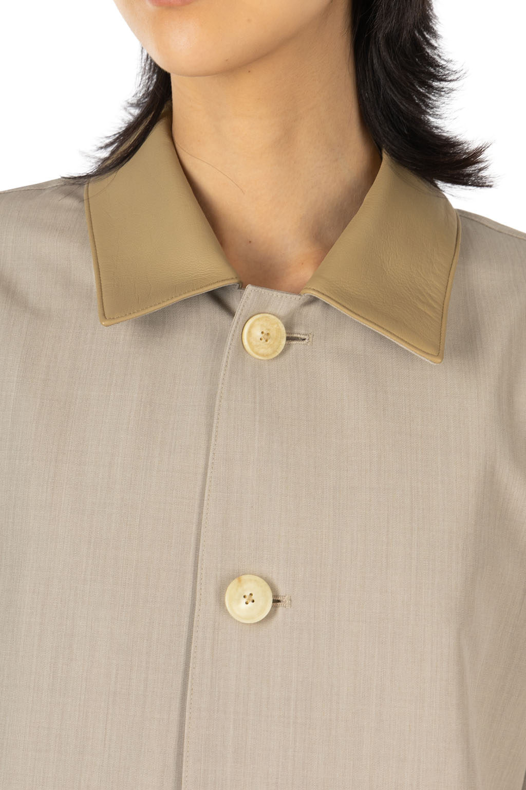 AURALEE - Wool Max Canvas Coat - Top Gray Beige