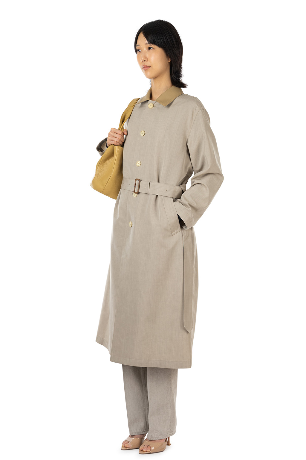 AURALEE - Wool Max Canvas Coat - Top Gray Beige