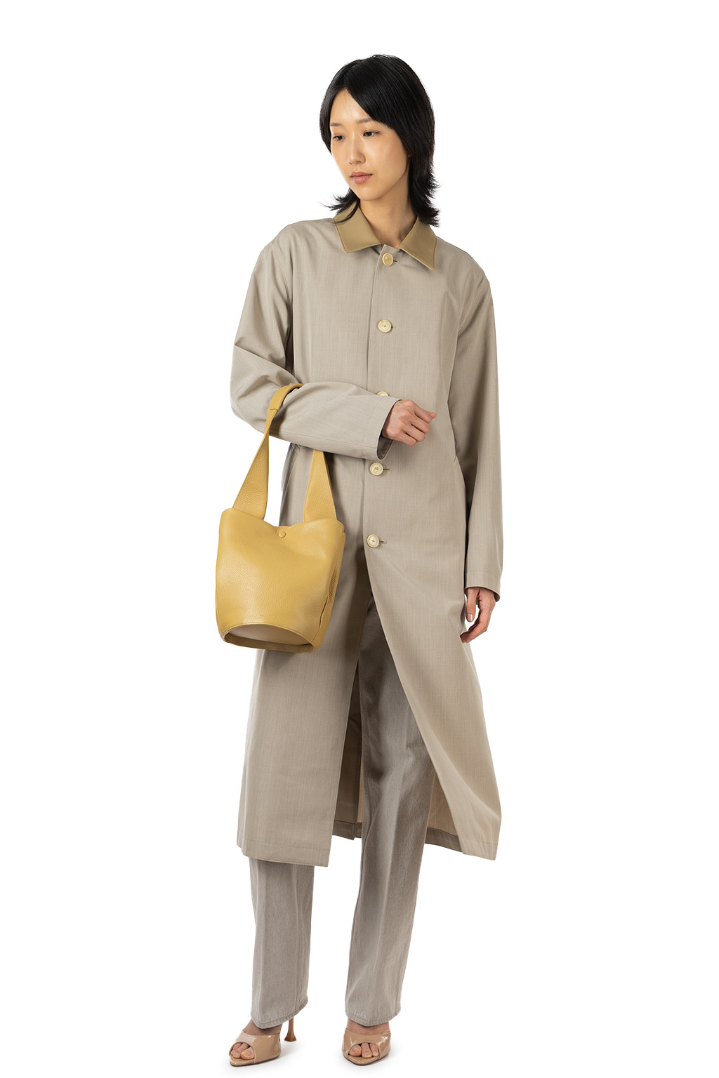 AURALEE - Wool Max Canvas Coat - Top Gray Beige