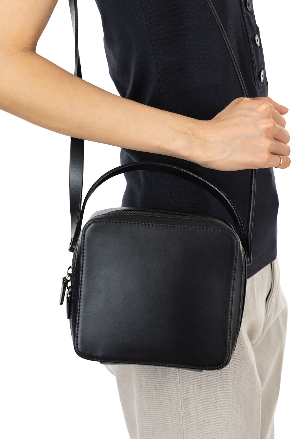 AURALEE - x Aeta - Leather Shoulder Bag - Black