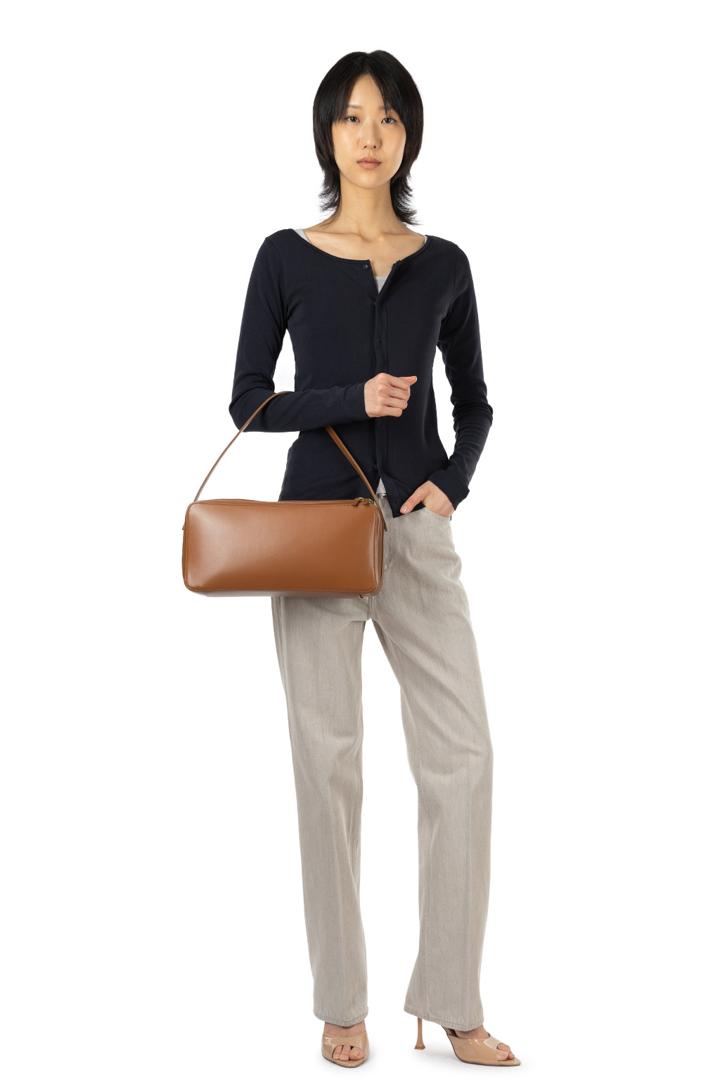 AURALEE - x Aeta - Leather Square Bag - Brown