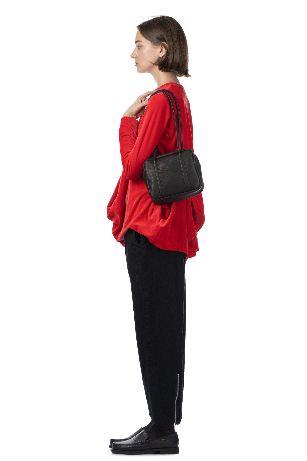 Aeta - Square Boston Long Handle Bag Small - Black