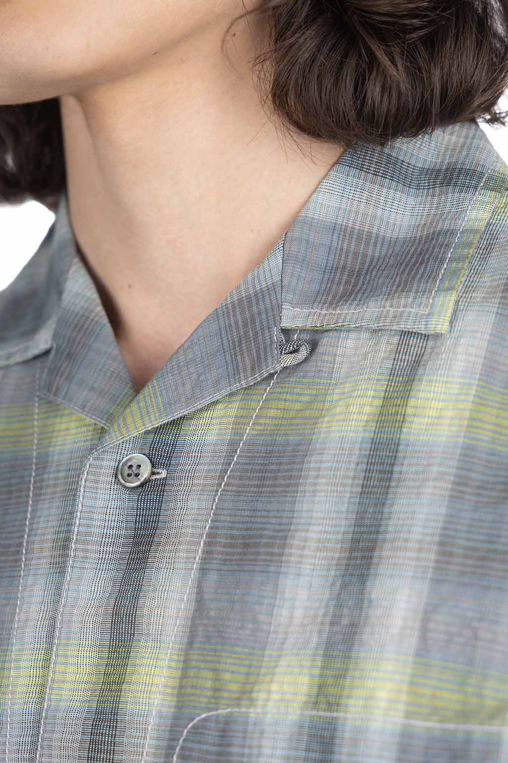 And Wander - Dry Check Open SS Shirt- Grey