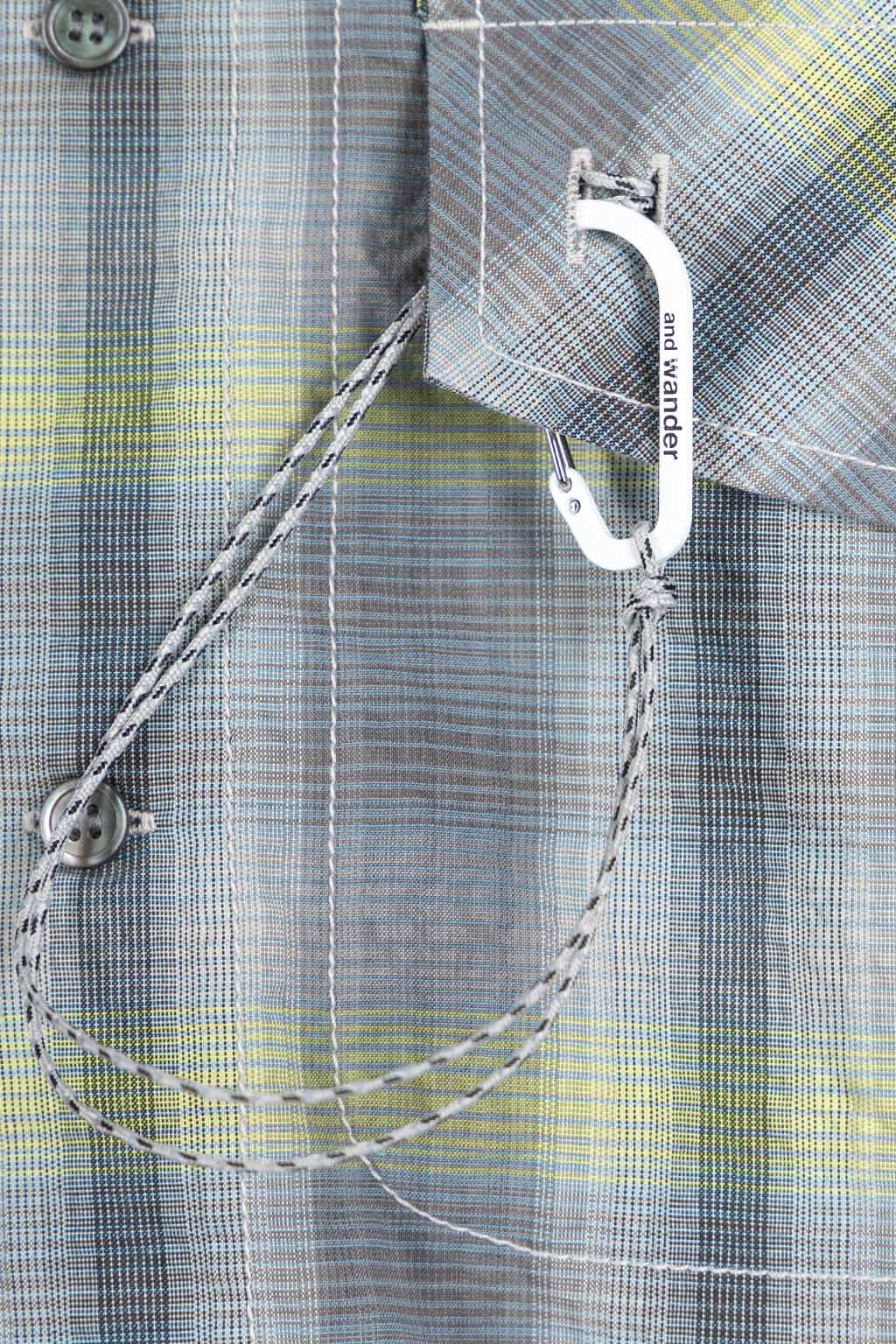 And Wander - Dry Check Open SS Shirt- Grey