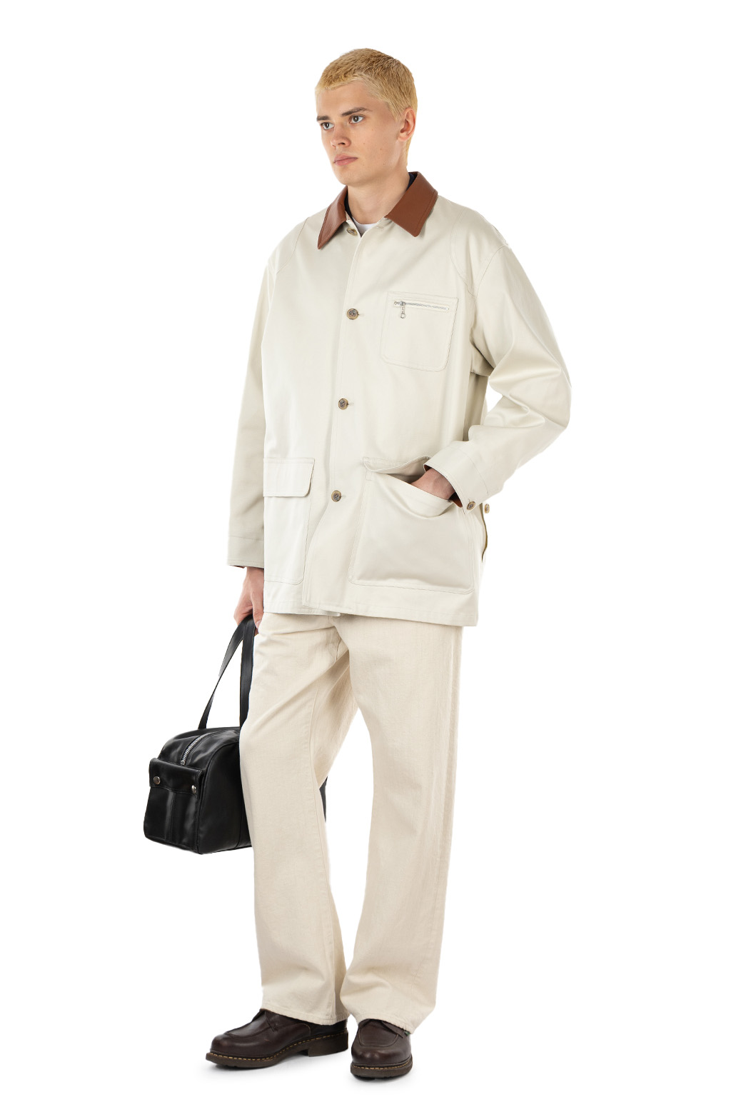 BISOWN - Cotton Gaba Hunting Jacket - Chalk