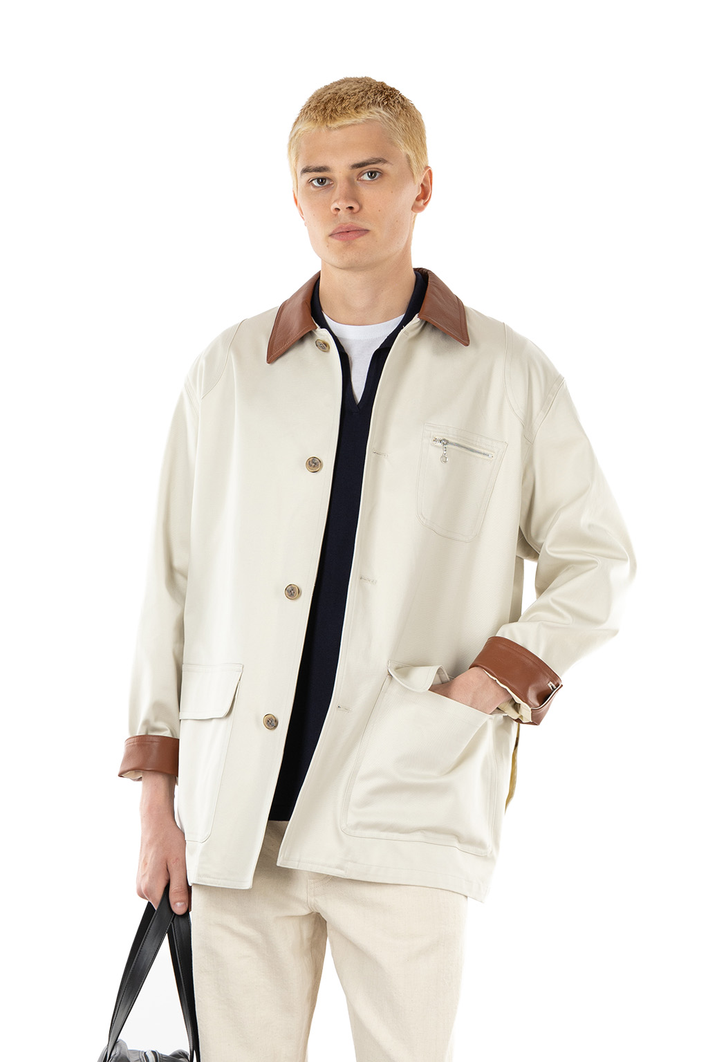 BISOWN - Cotton Gaba Hunting Jacket - Chalk