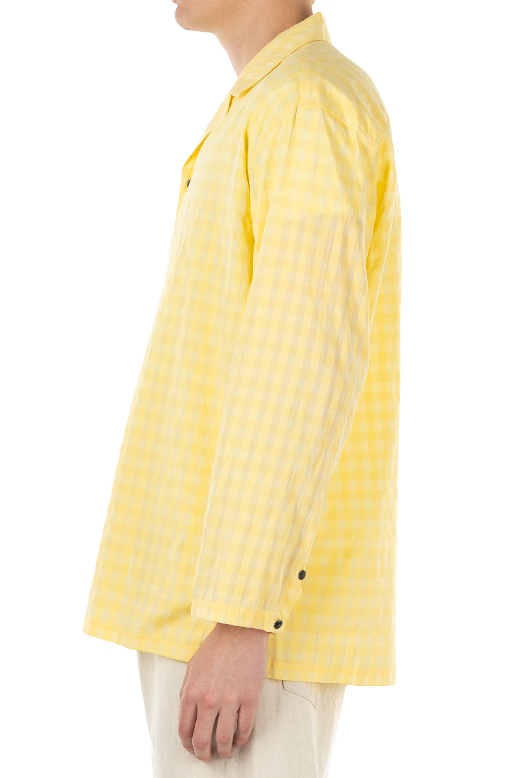 BISOWN - Cotton Hidden Check Sleeping Shirt Jacket - Yellow Check