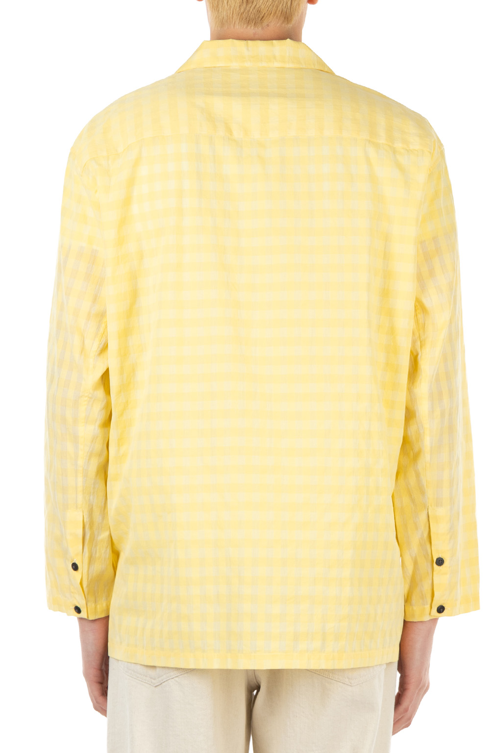 BISOWN - Cotton Hidden Check Sleeping Shirt Jacket - Yellow Check