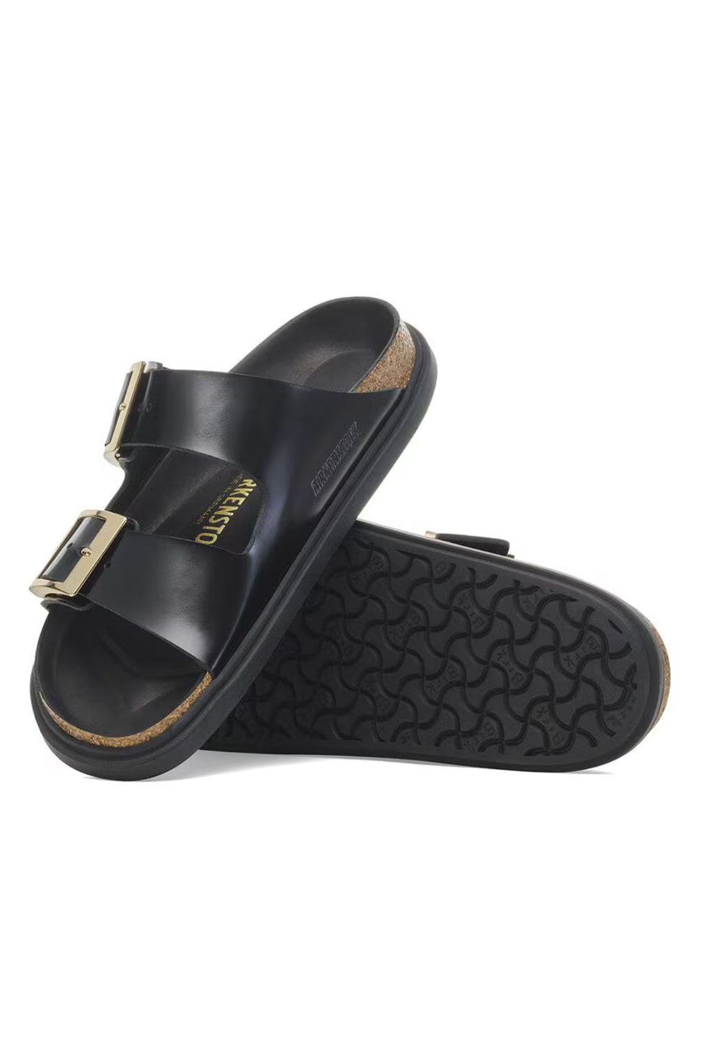 Birkenstock - Arizona Droplet Buckle Natural Leather Patent Narrow - HS Black 