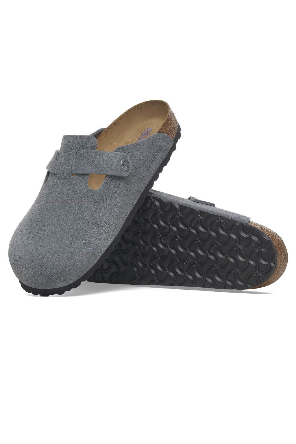 Birkenstock - Boston Soft Footbed Suede Leather Regular - Basalt Gray