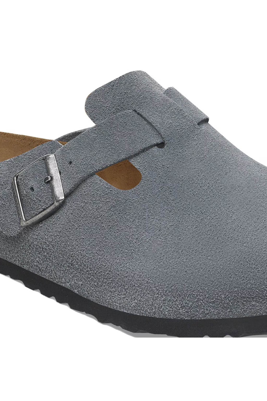 Birkenstock - Boston Soft Footbed Suede Leather Regular - Basalt Gray