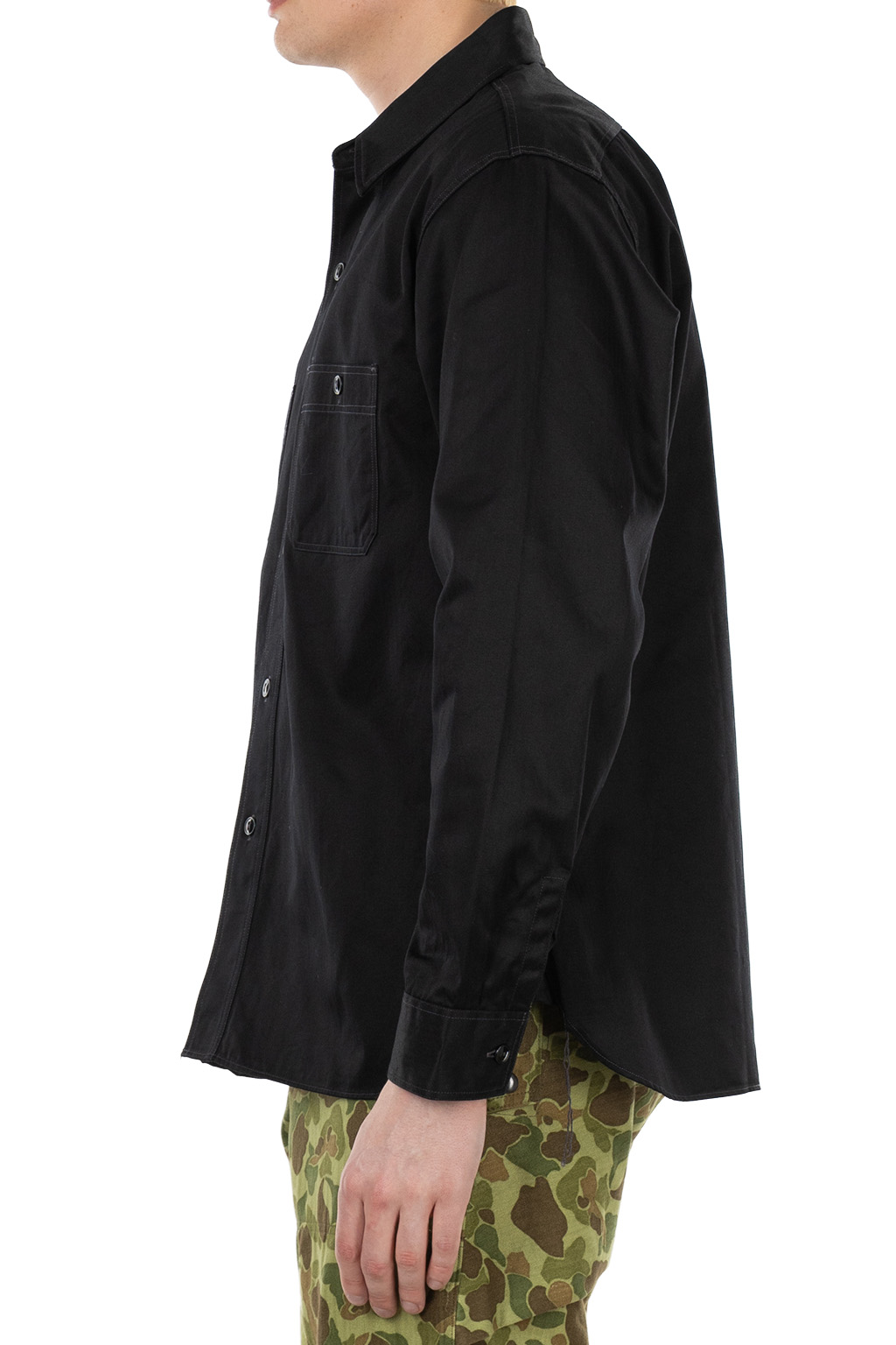 Buzz Rickson's - Herringbone LS Work Shirt - Black