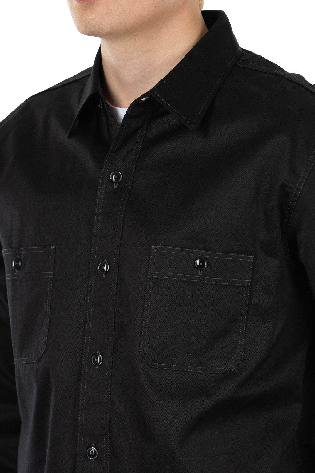 Buzz Rickson's - Herringbone LS Work Shirt - Black
