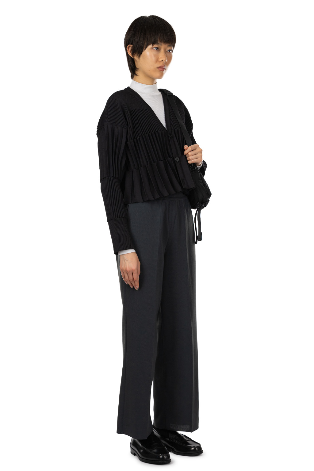 CFCL - Accordion Cropped Cardigan - Black