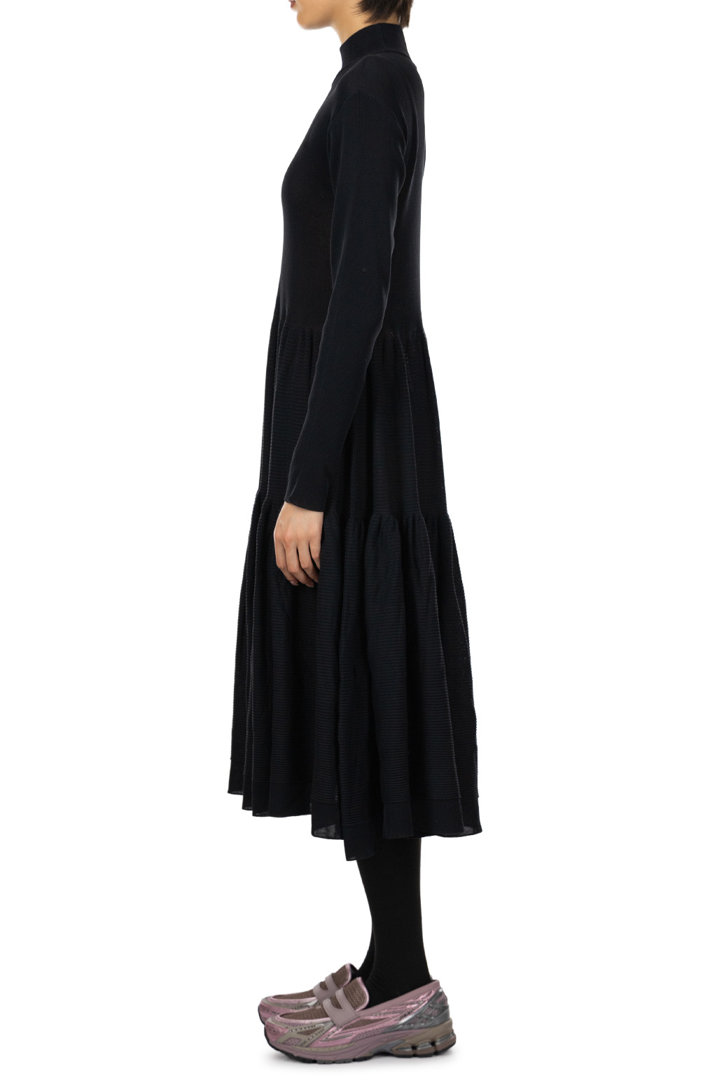 CFCL - Cascades Mockneck Long Sleeve Dress - Black