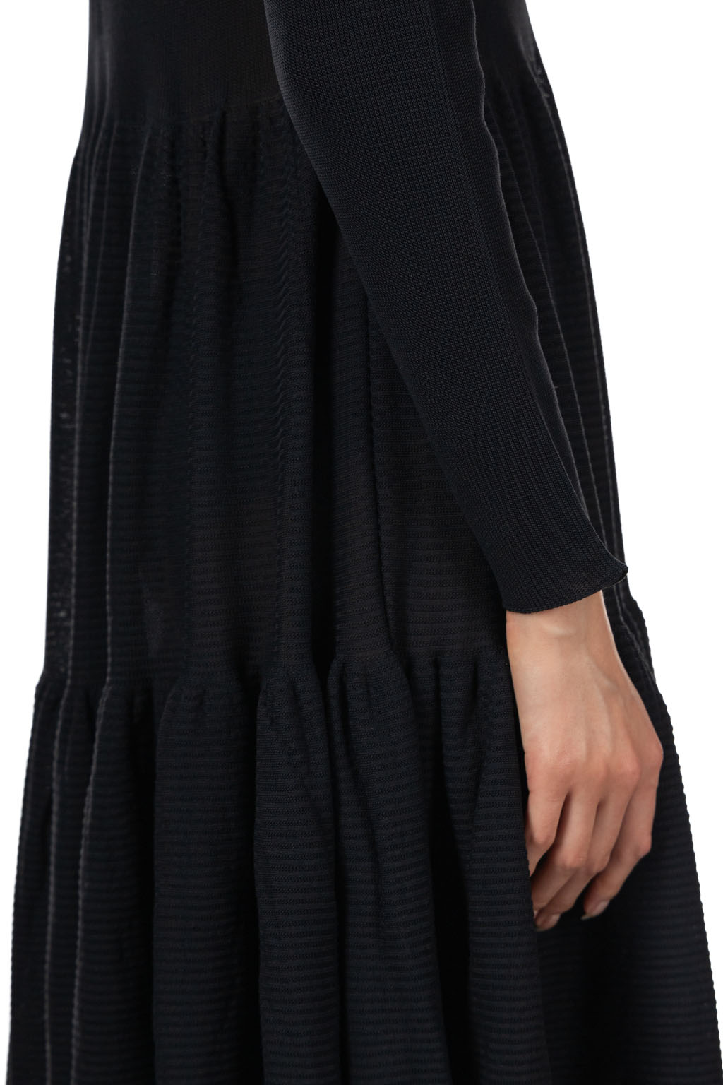 CFCL - Cascades Mockneck Long Sleeve Dress - Black