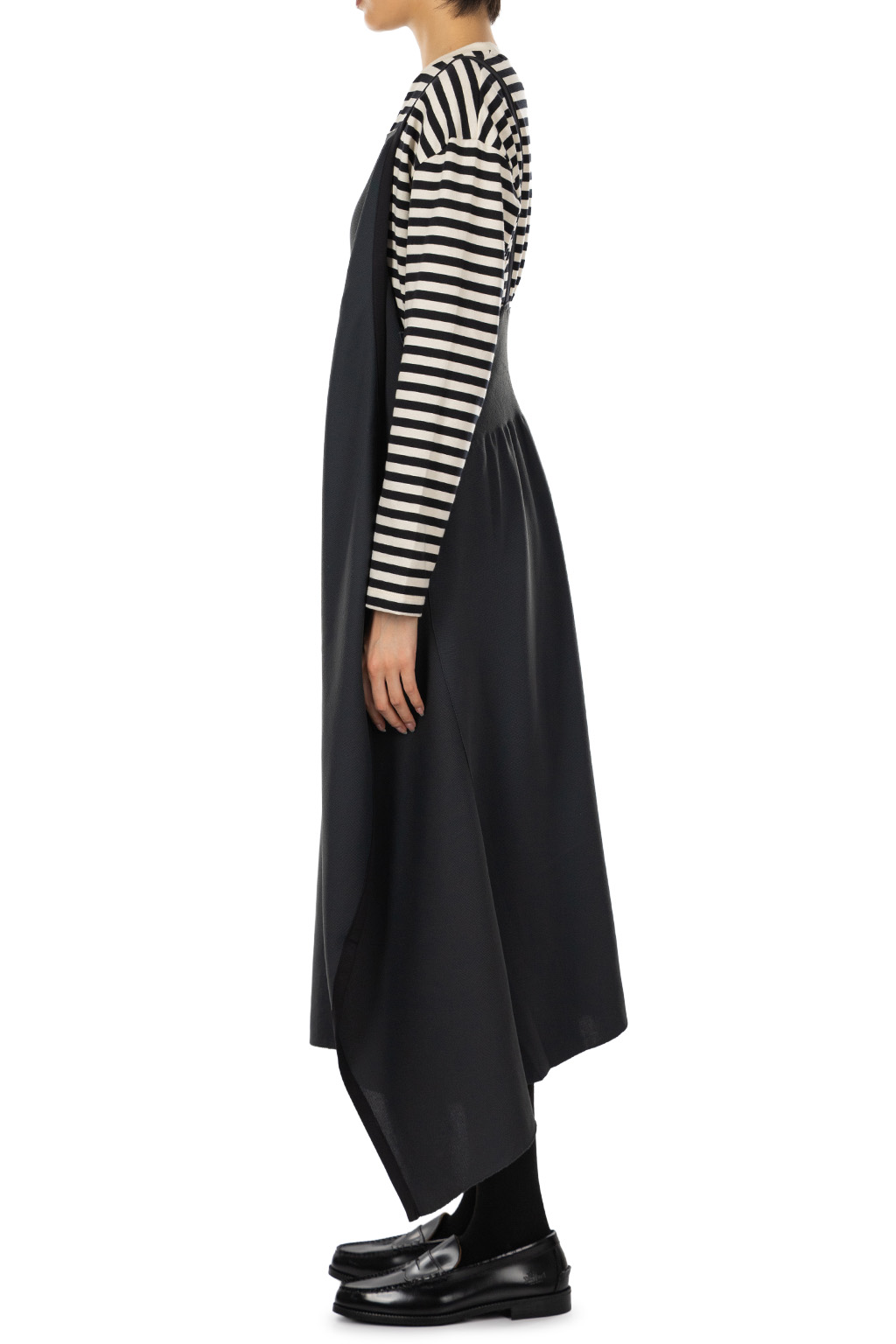 CFCL - Soft Milan Apron Round Dress - Smokey Black Multi