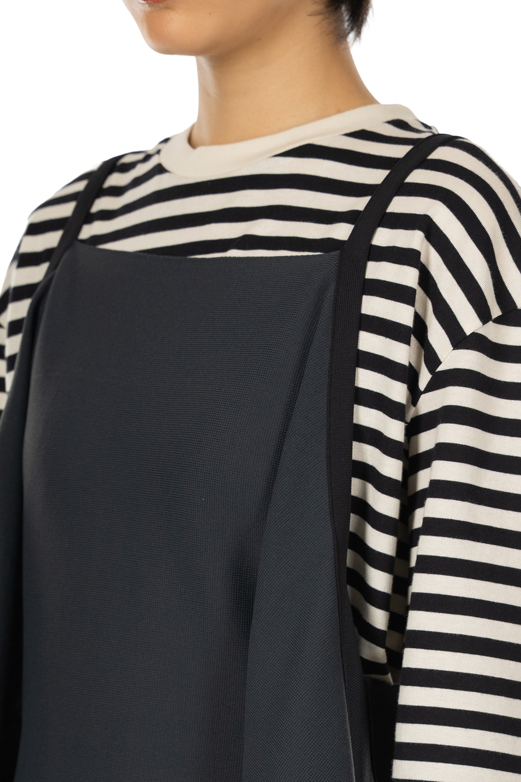 CFCL - Soft Milan Apron Round Dress - Smokey Black Multi