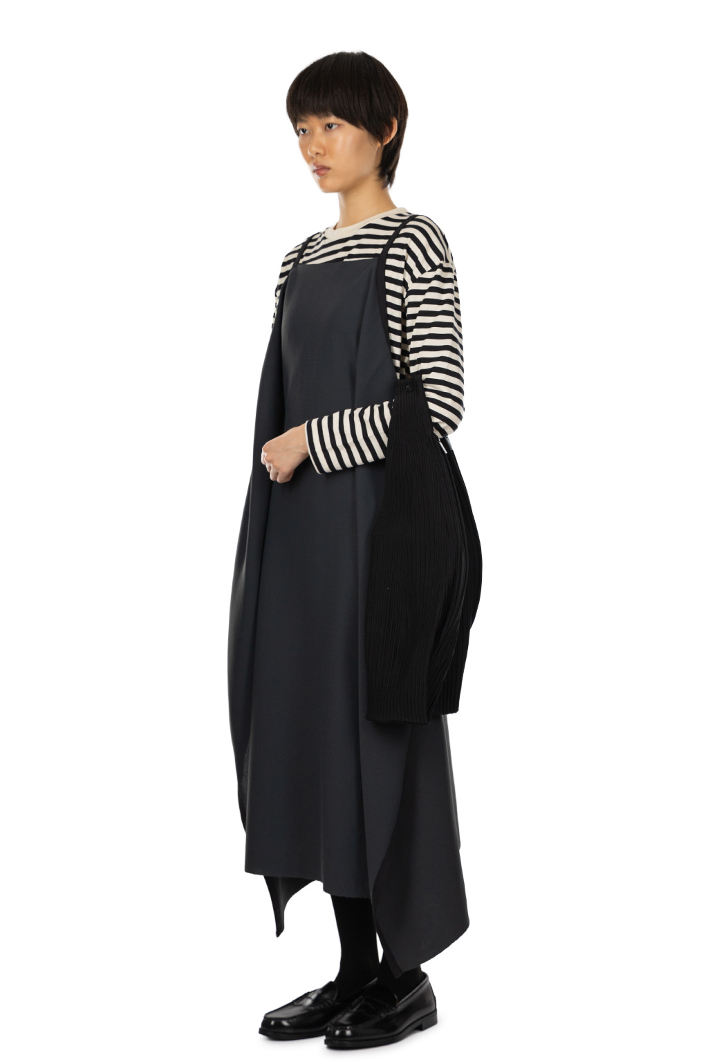 CFCL - Soft Milan Apron Round Dress - Smokey Black Multi