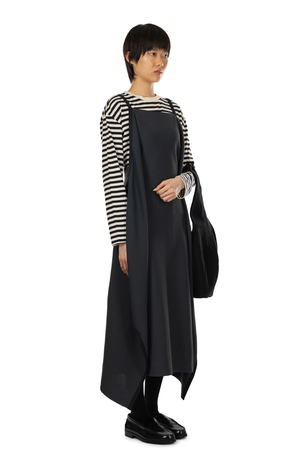 CFCL - Soft Milan Apron Round Dress - Smokey Black Multi