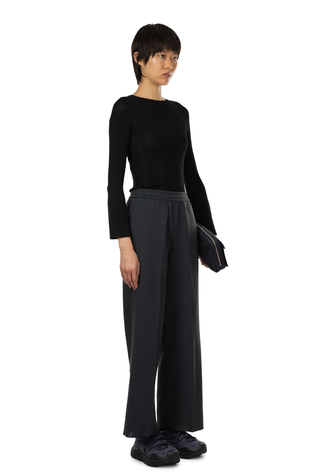 CFCL - Soft Milan Semi Wide Pants - Black