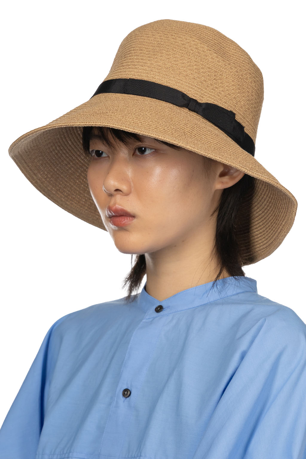 Cableami - Cotton Braid Open Crown Capeline - Beige Black